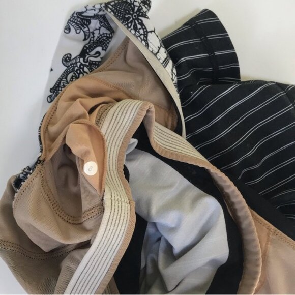Lululemon Deep V Tank Top Stretch Floral Stripes Wide Bock lStraps Pocket Bra 8 - Picture 6 of 8